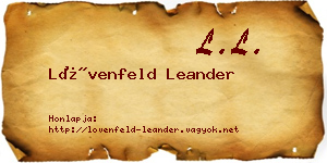 Lövenfeld Leander névjegykártya